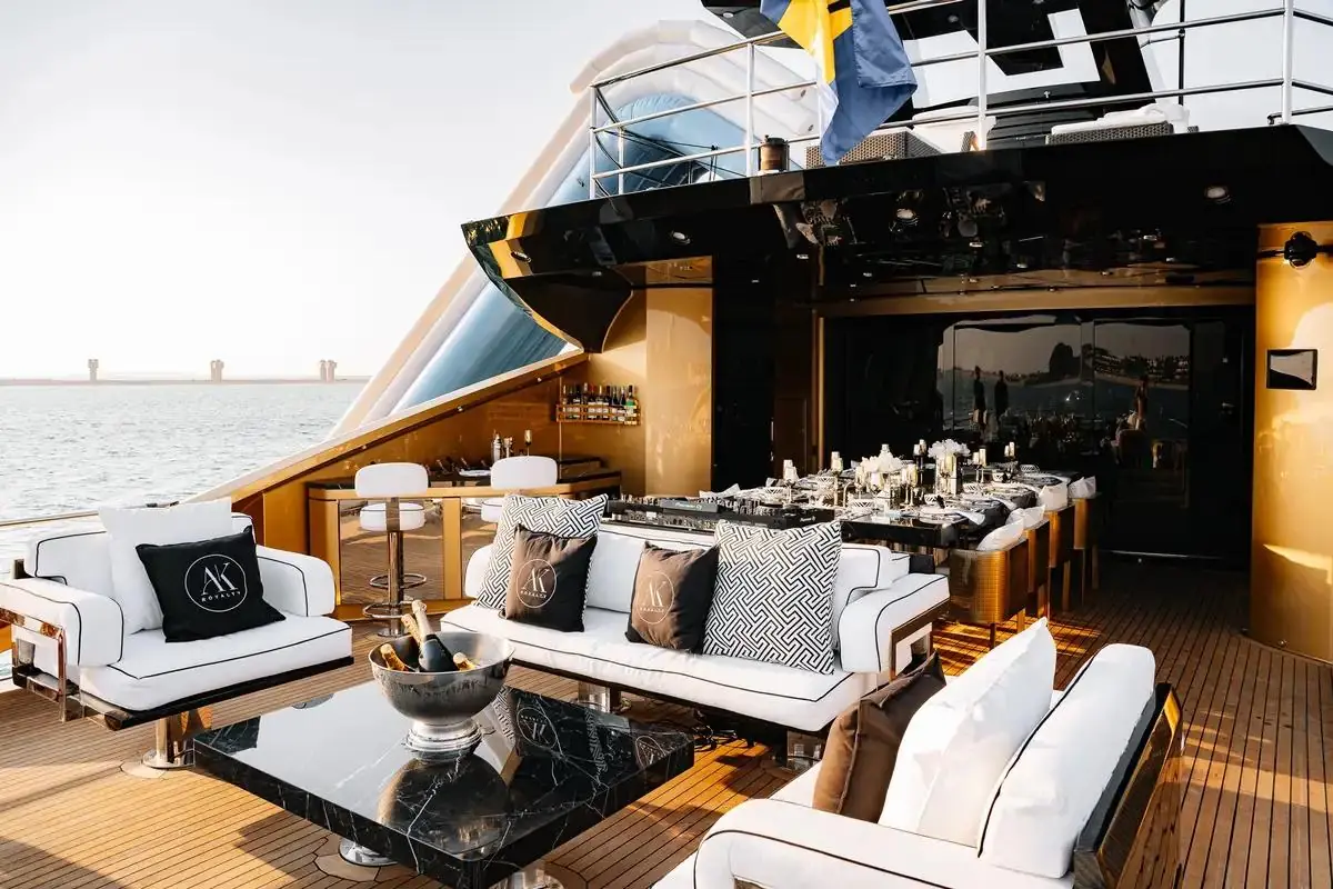 Luxury yacht hospitality deck